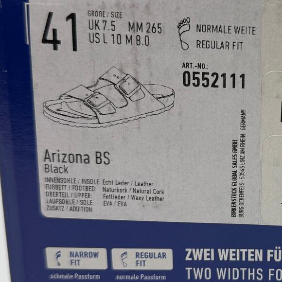 NIB • Birkenstock Arizona Waxy Leather Size: 41 L10/M8- Normal Width - Picture 8 of 8